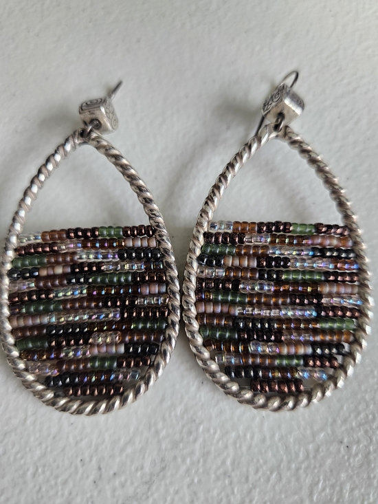 Brighton Jewelry - Brighton Brand Wonderland Silver And Seed Bead Drop Earrings